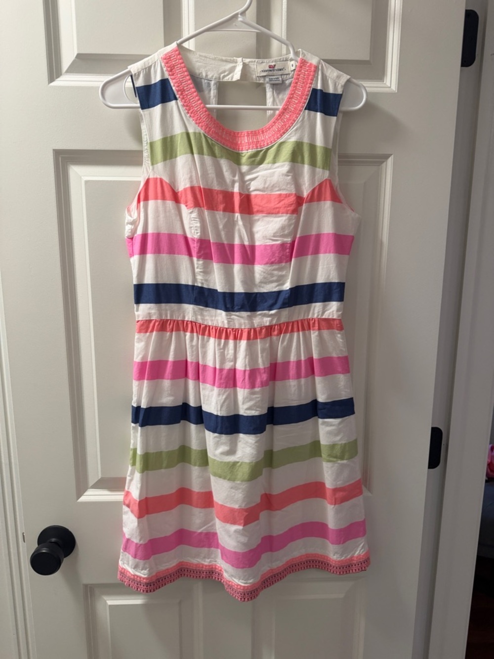 Vineyard Vines Sleeveless Striped Dress - White, Pink, Coral, Navy, Green